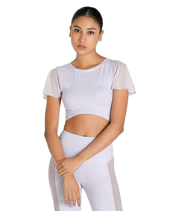 EXHALE CROP TOP Lavender Fog Heather