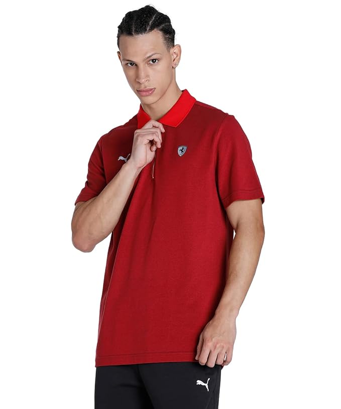 Ferrari Style 2 Tone Polo Rosso Corsa