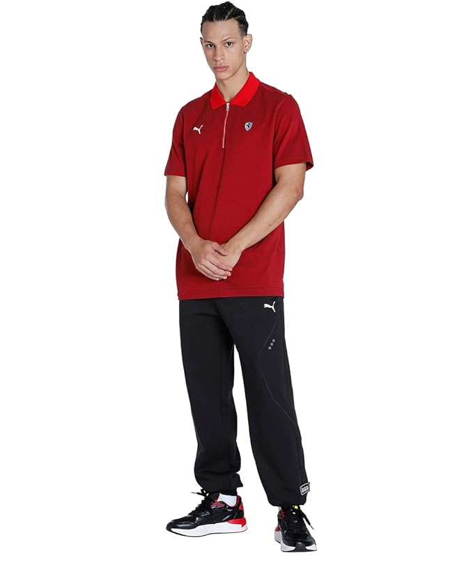 Ferrari Style 2 Tone Polo Rosso Corsa