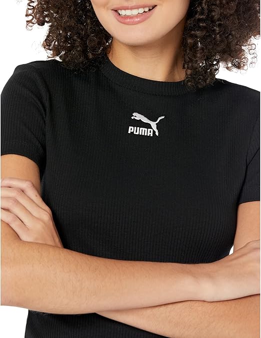 Classics Ribbed Tee Dress Puma Black