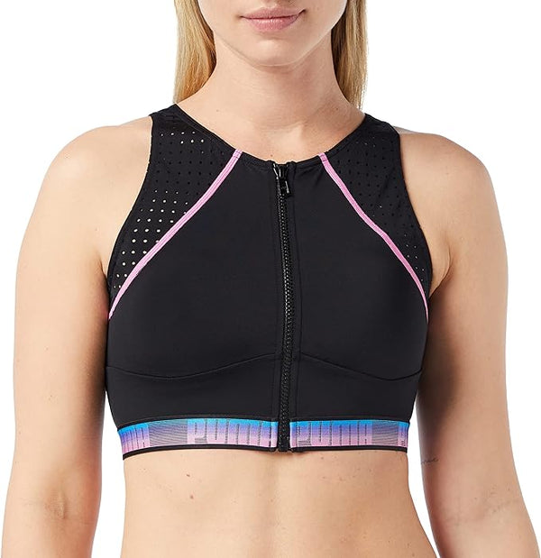 PUMA SWIM WOMEN HIGH NECK ZIP TOP 1P bla