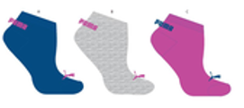 Ladies 3 Pack Sneaker Sock Blueprint-Lig