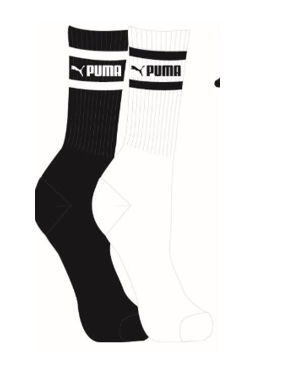 Mens 2pk Graphic Anklet Puma White-& Blk