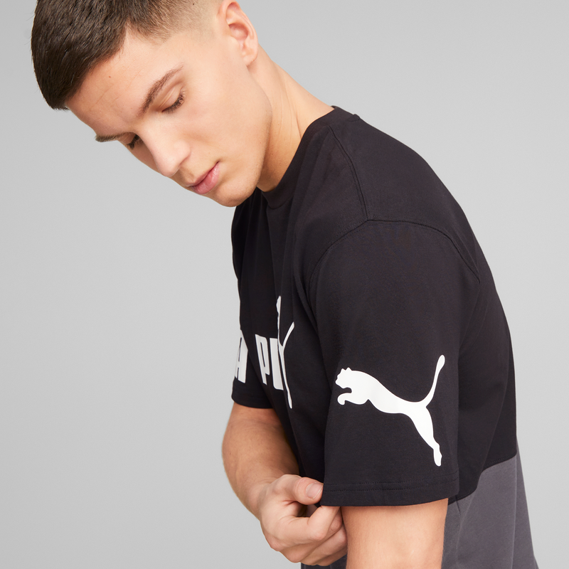 PUMA POWER Colorblock Tee PUMA Black