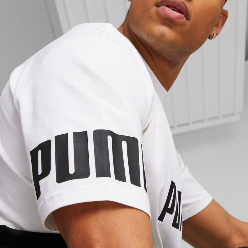 PUMA POWER Colorblock Tee PUMA White