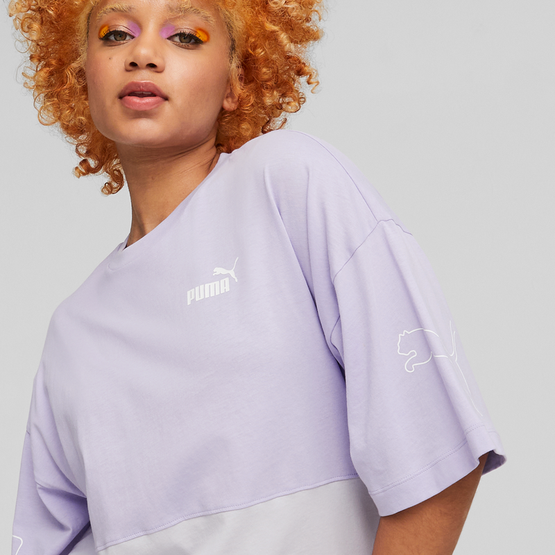 PUMA POWER Colorblock Tee Vivid Violet